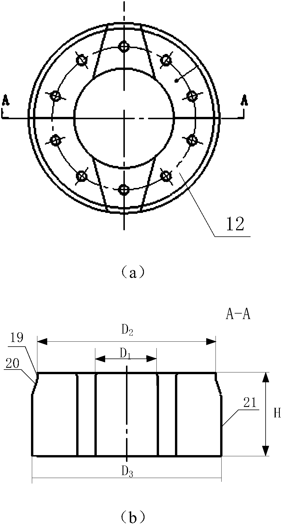 Necking mold for thin-wall cylindrical parts