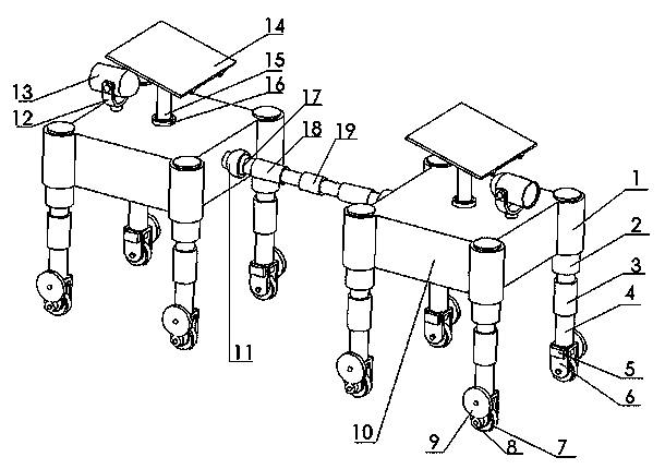 Binary star eight-wheel lunar vehicle