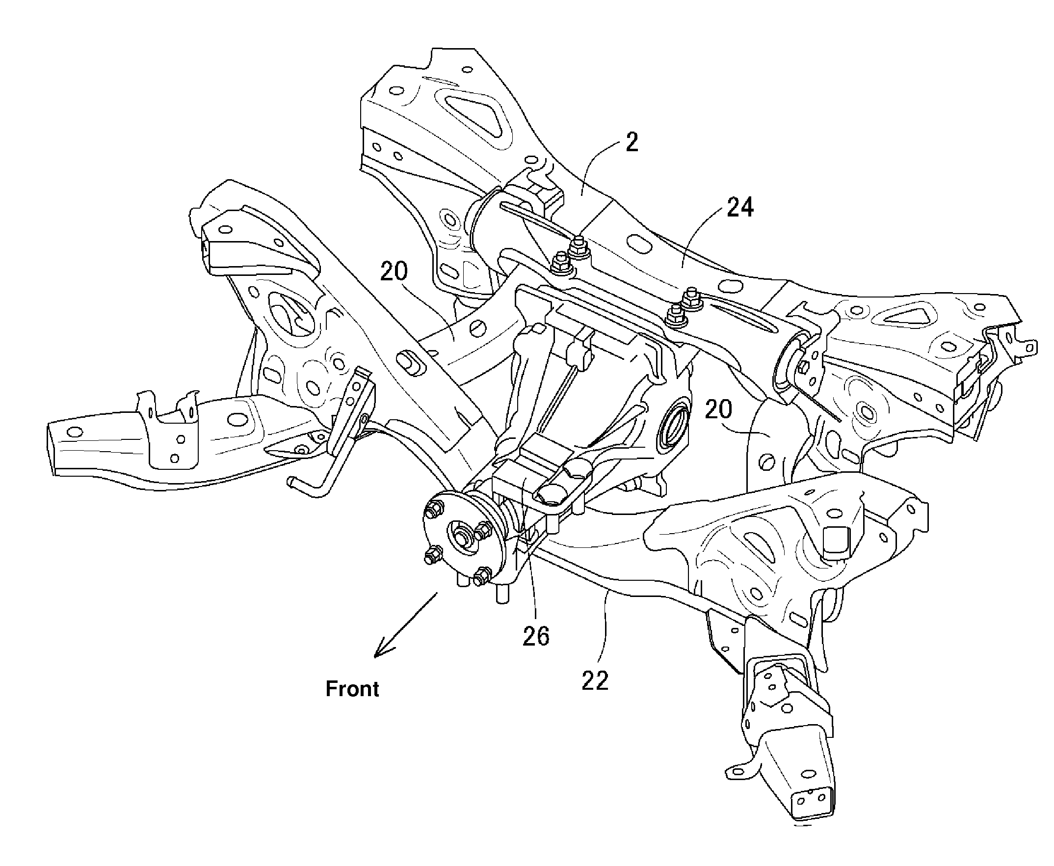 Rear sub frame of automotive vehicle