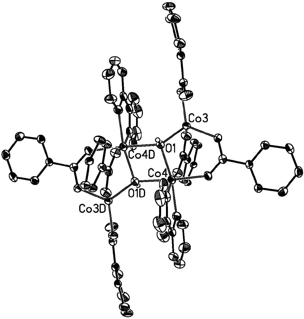 Three-core four-core mixed cobalt cluster coordination polymer as well as preparation method and application thereof