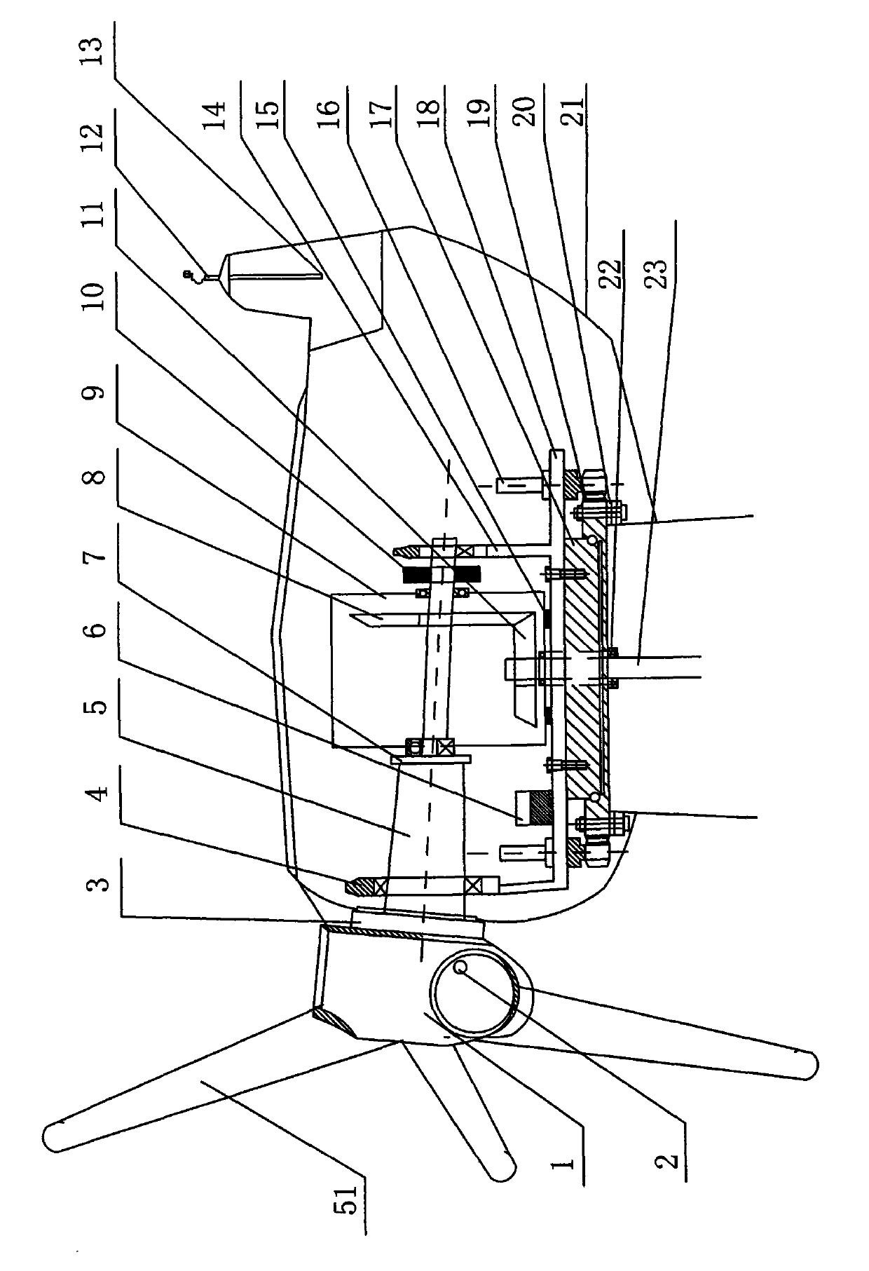 Wind generating set with bottom driving