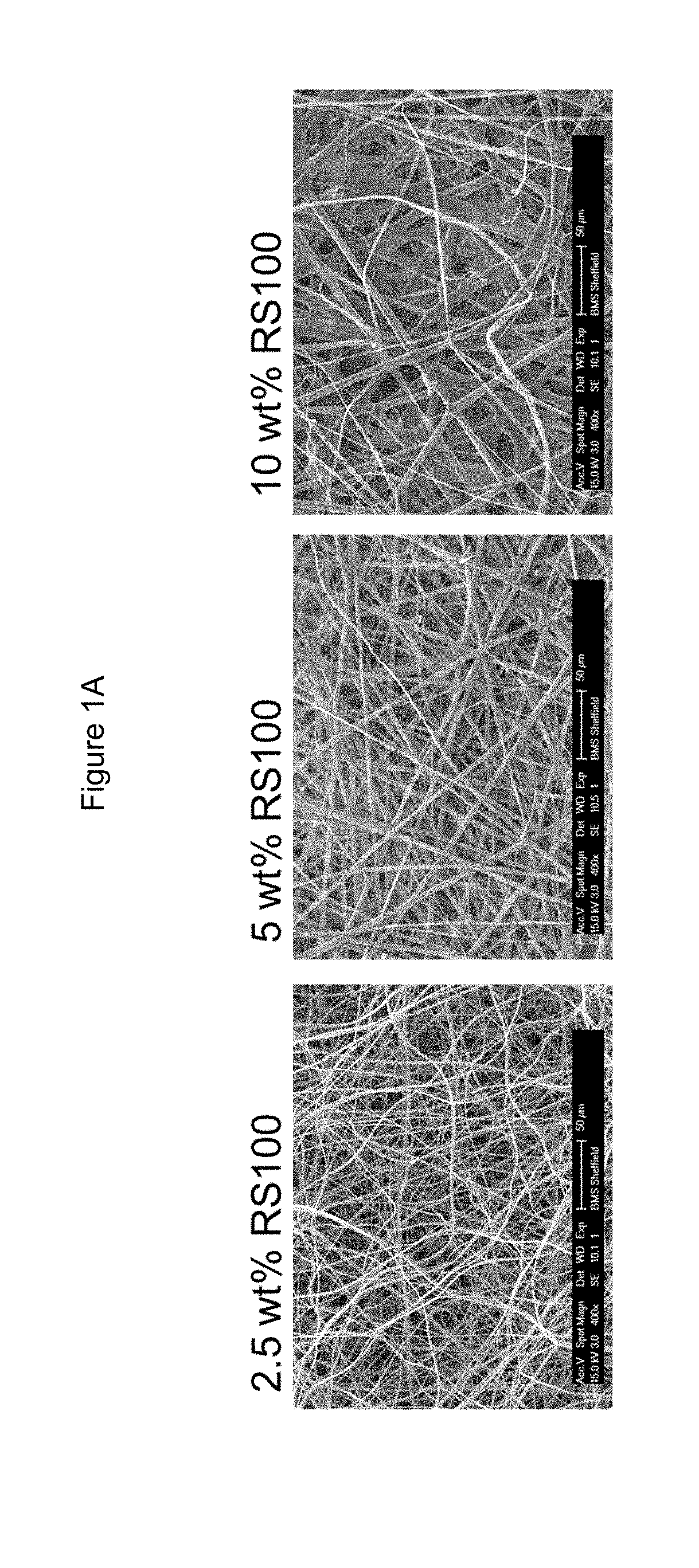 Pharmaceutical composition comprising electrohydrodynamically obtained fibres, the composition having improved residence time on the application site