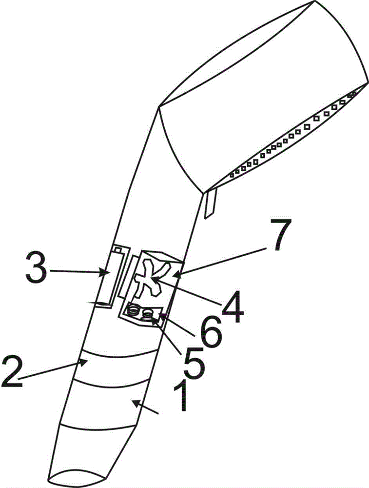 Shower head with pressure automatic water output function and shaftless power generation device