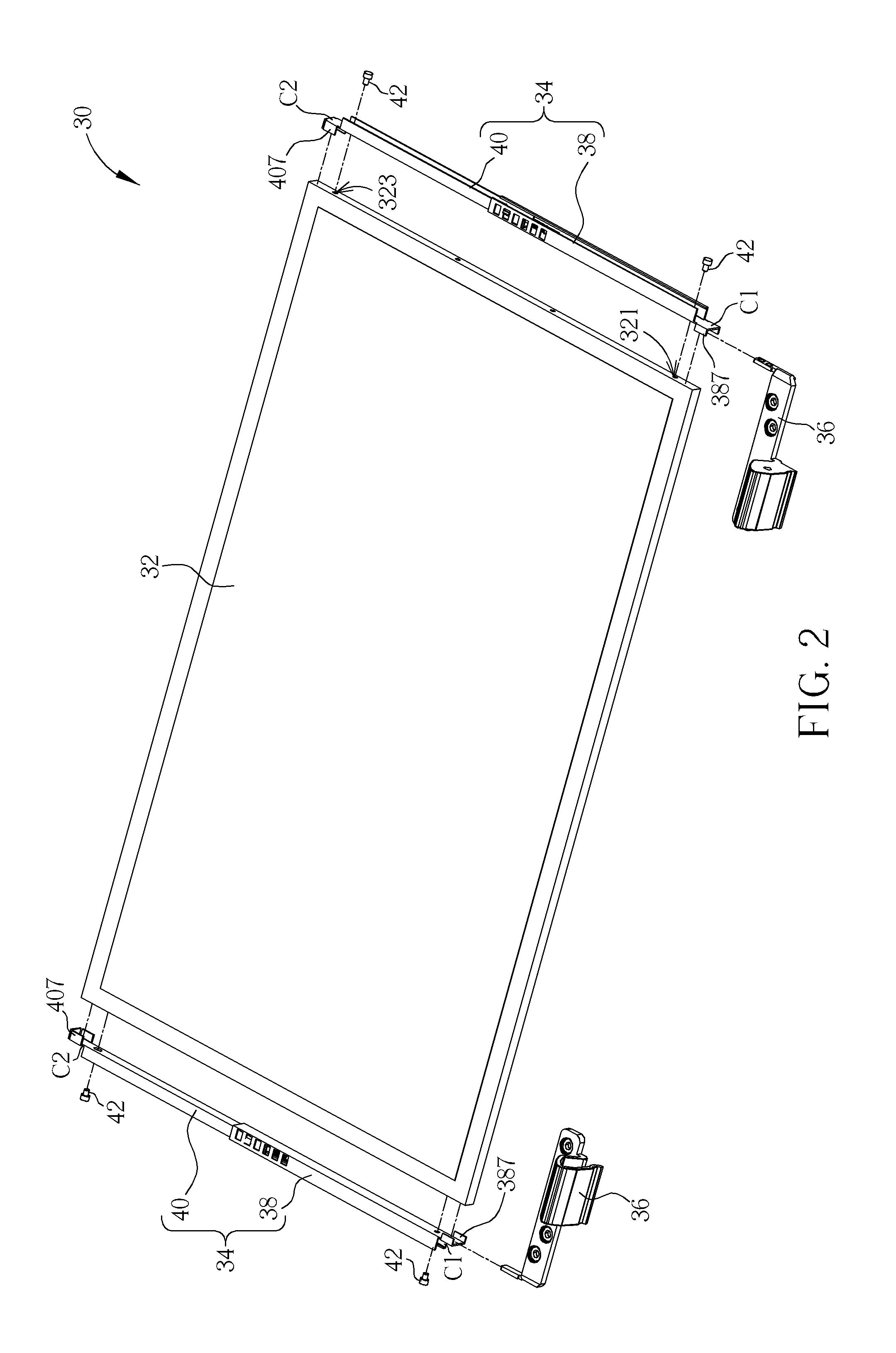 Frame assembly for installing panel modules with different dimensions and panel device therewith