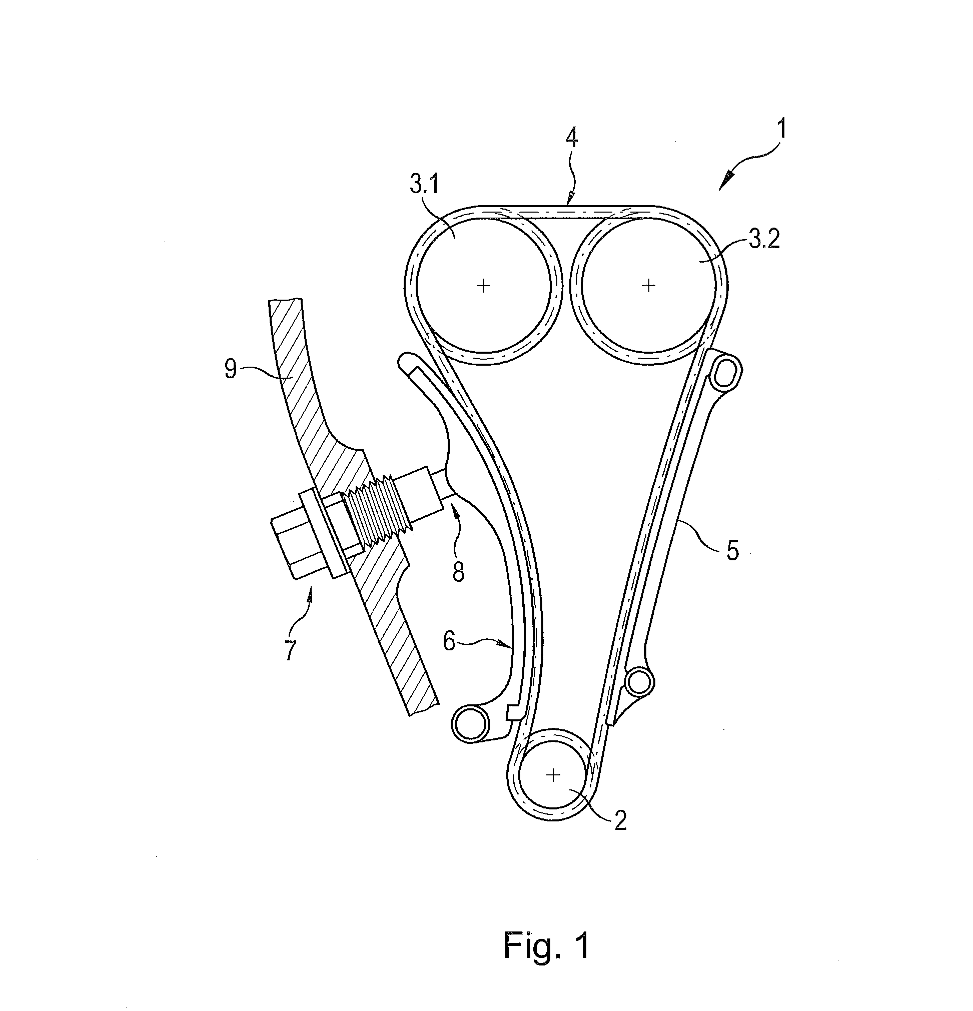 Tensioning device with spring diaphragm