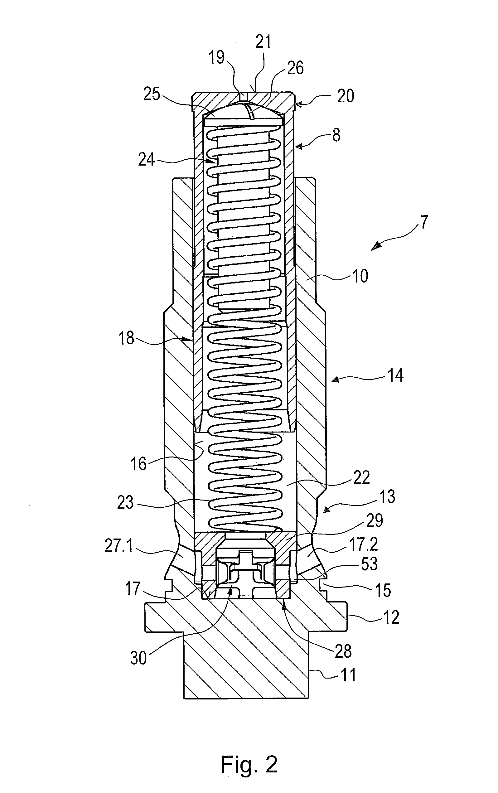 Tensioning device with spring diaphragm