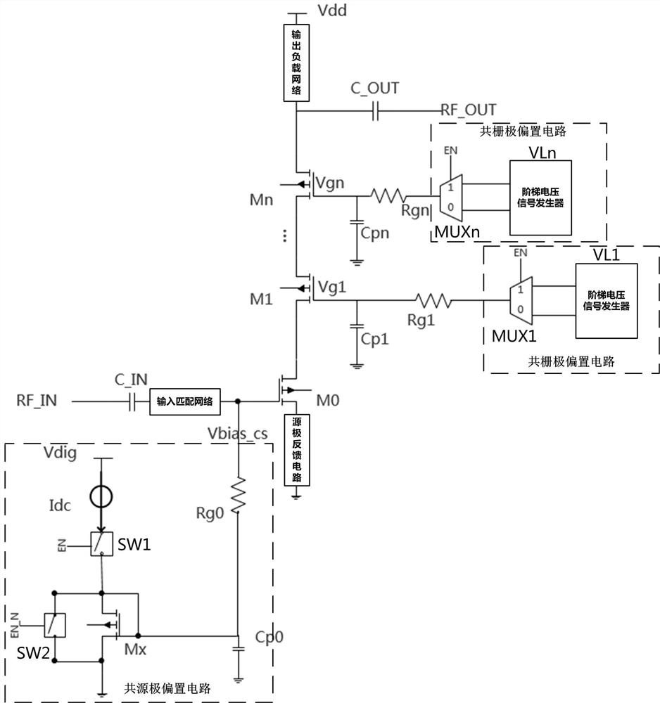 Low-leakage amplifier biasing circuit