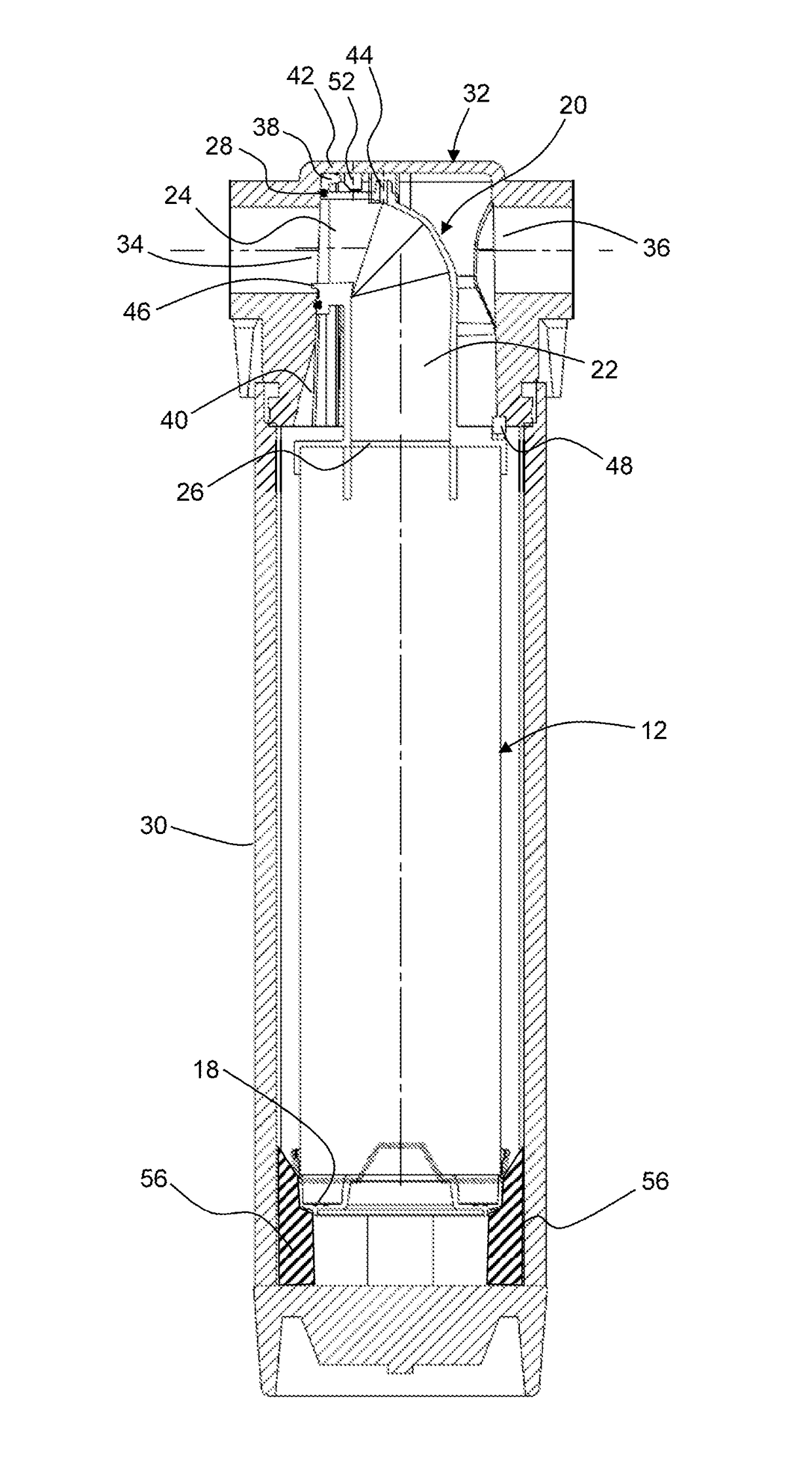 Filter assembly and filter element for use in the assembly