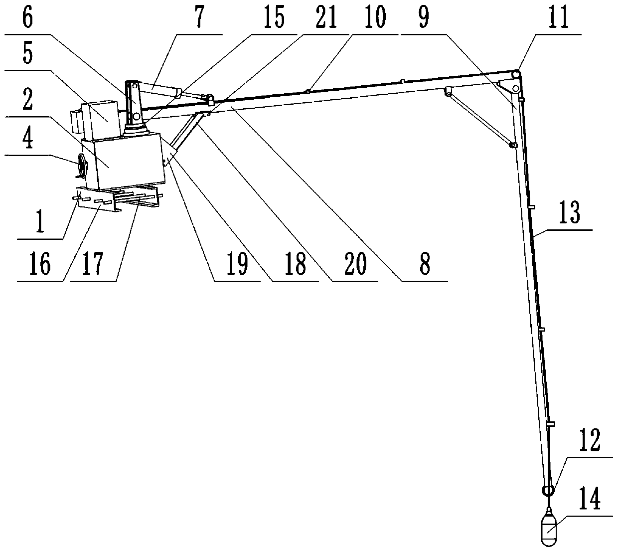 Portable electric side-scan sonar broadside support capable of reducing stress of cross bar