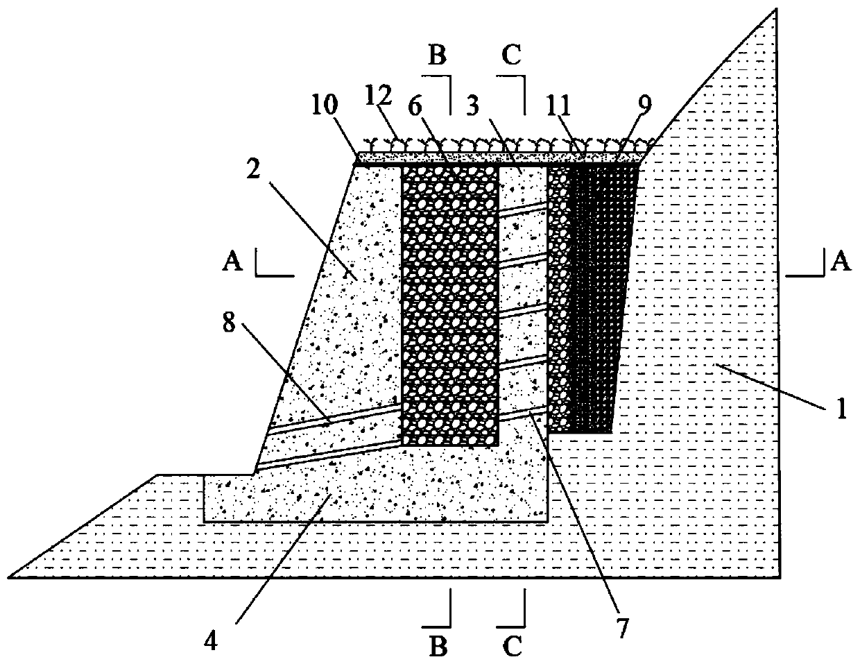 Permeable Gravity Retaining Wall Structure Embedded with Crushed Stone Columns and Its Construction Method