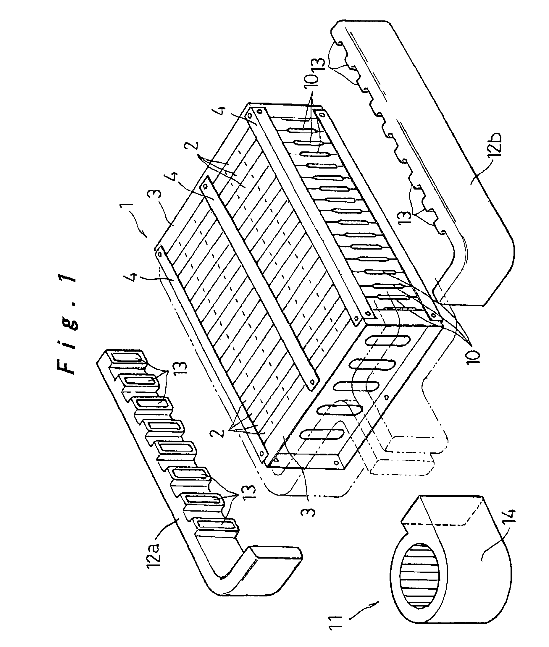 Cooling device for battery pack and rechargeable battery