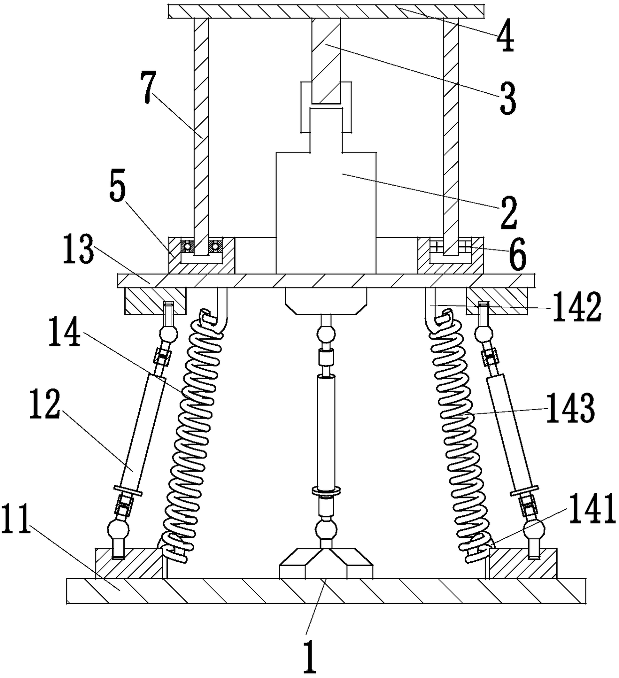 A rotary vibration damping table for indoor air purification intelligent equipment