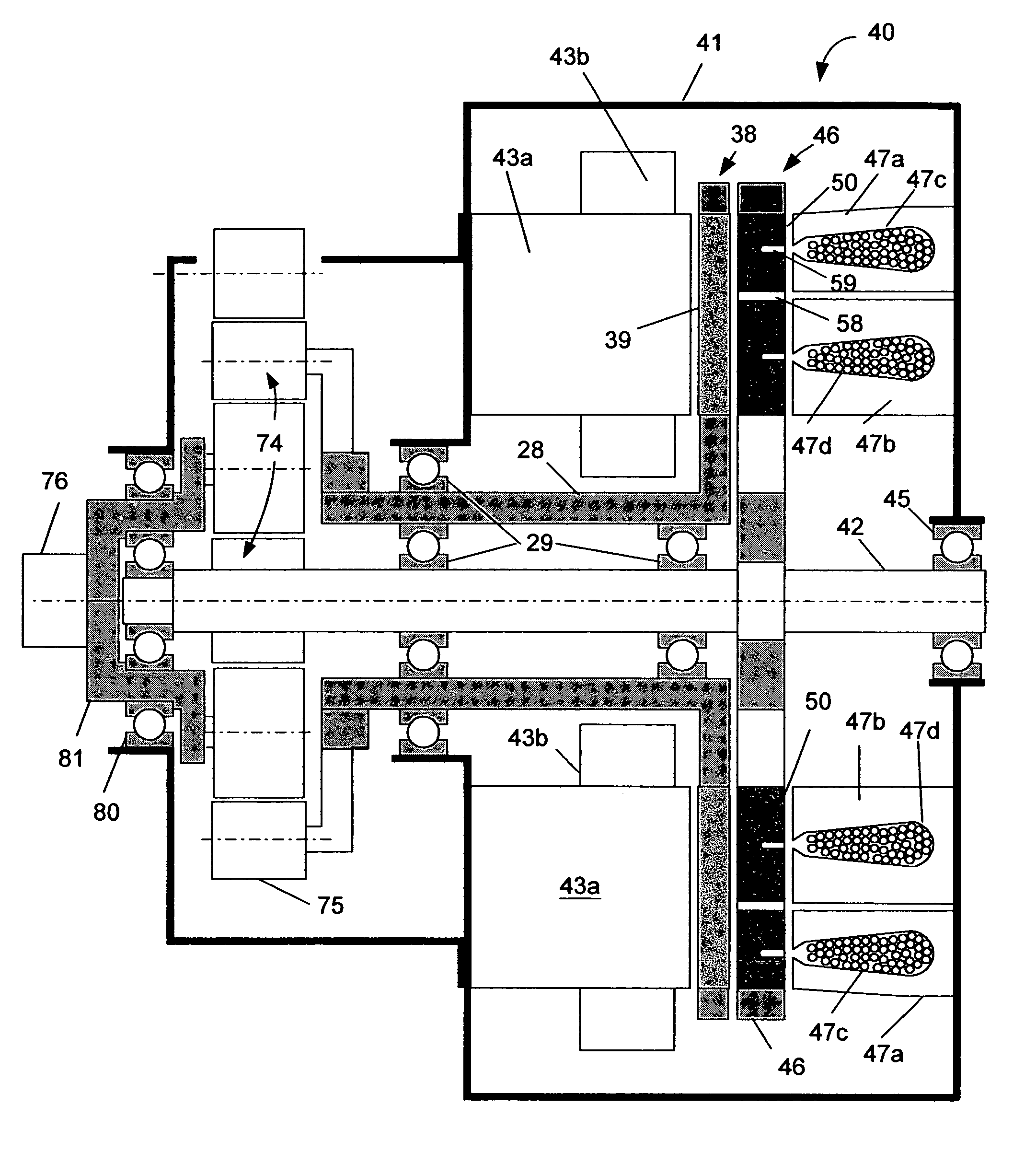 Hybrid-secondary uncluttered permanent magnet machine and method