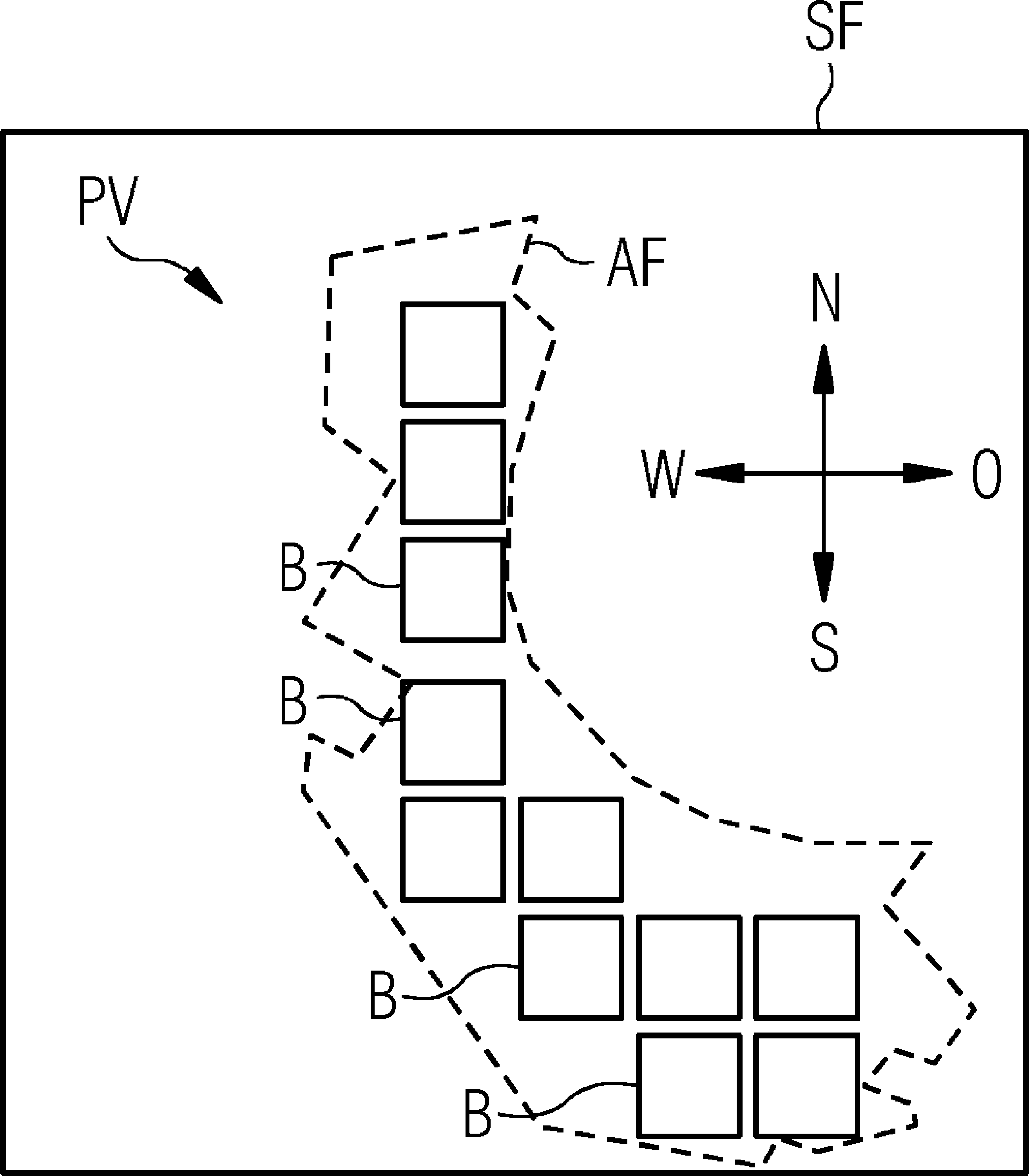 Method and device for creating a system layout of a photovoltaic open-space power plant