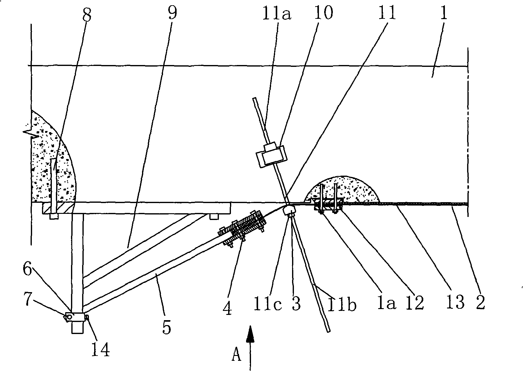 Transverse stretching method for prestressed fiber cloth reinforced concrete column