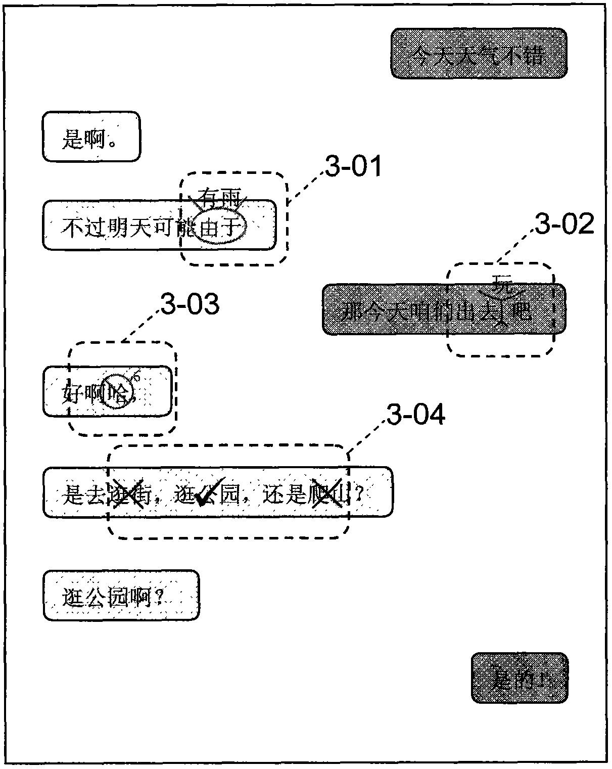 Method and device for commenting and additionally modifying message