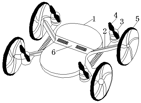 Unmanned aerial vehicle provided with telescopic frame