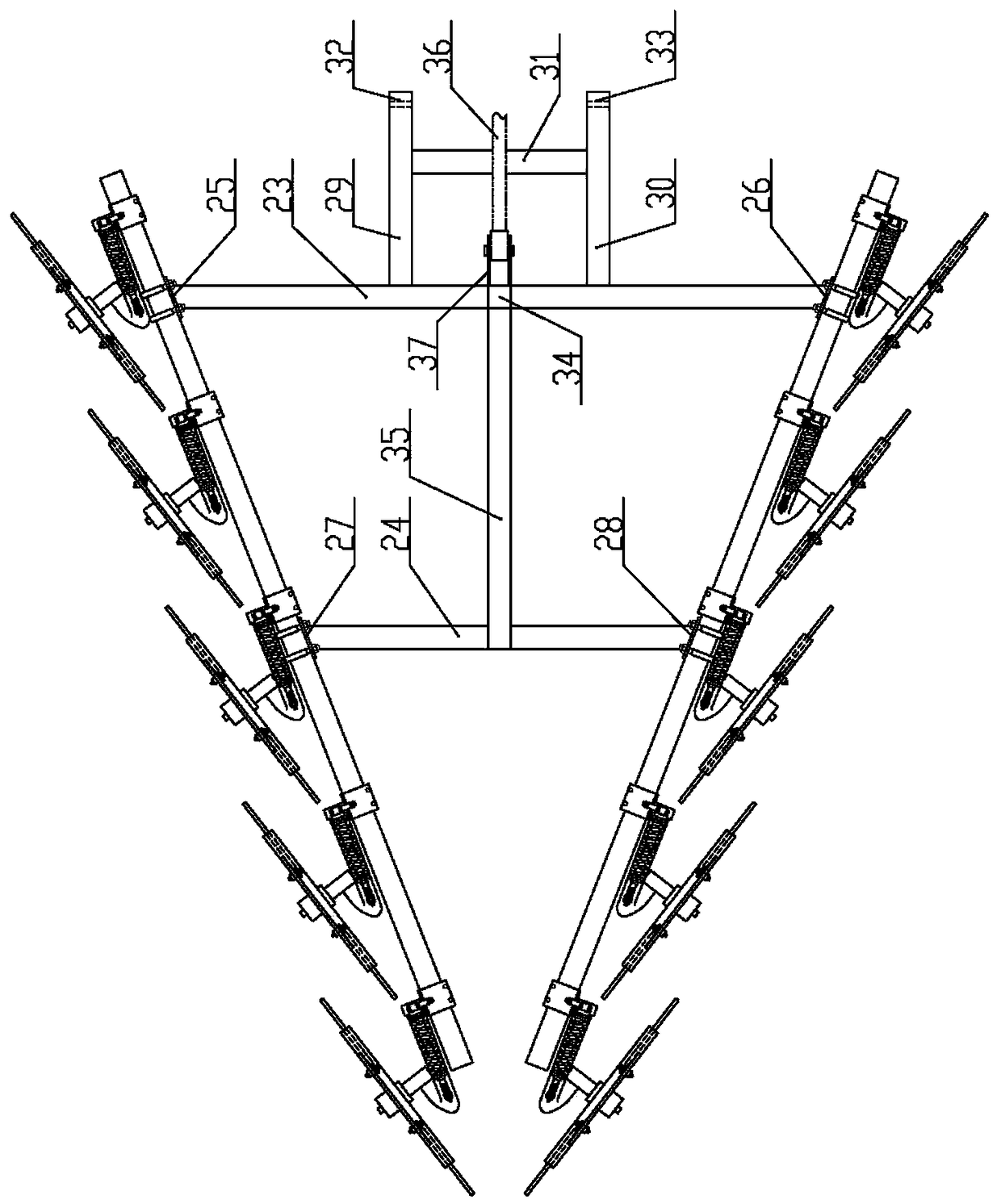 Wheel rake type mulching film strip collecting device and mulching film strip collecting type straw returning machine