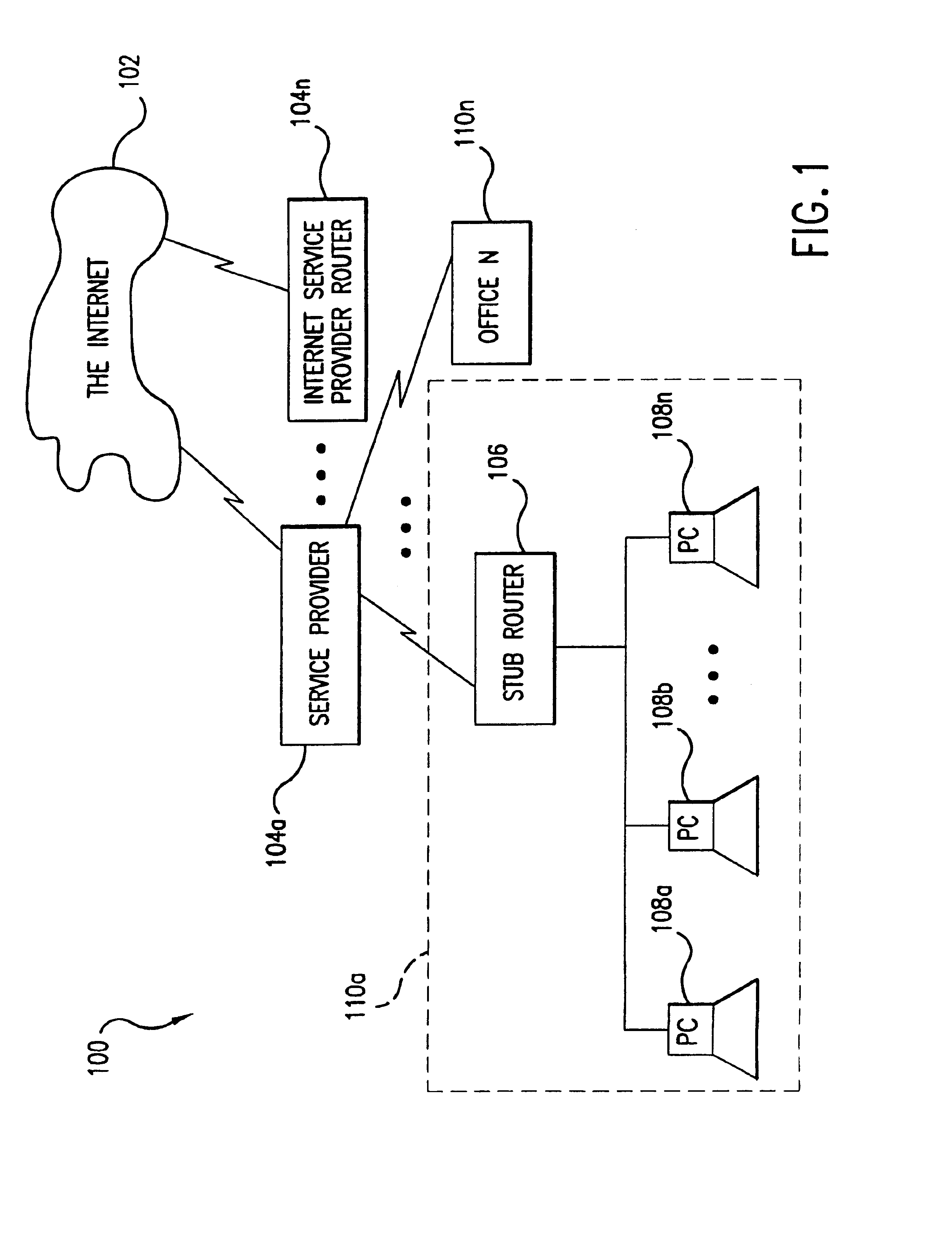 System and method for network address translation as an external service in the access server of a service provider