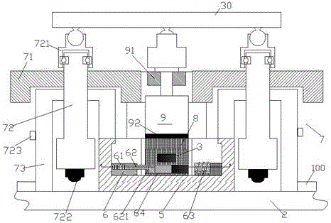 Equipment support table assembly provided with safety light