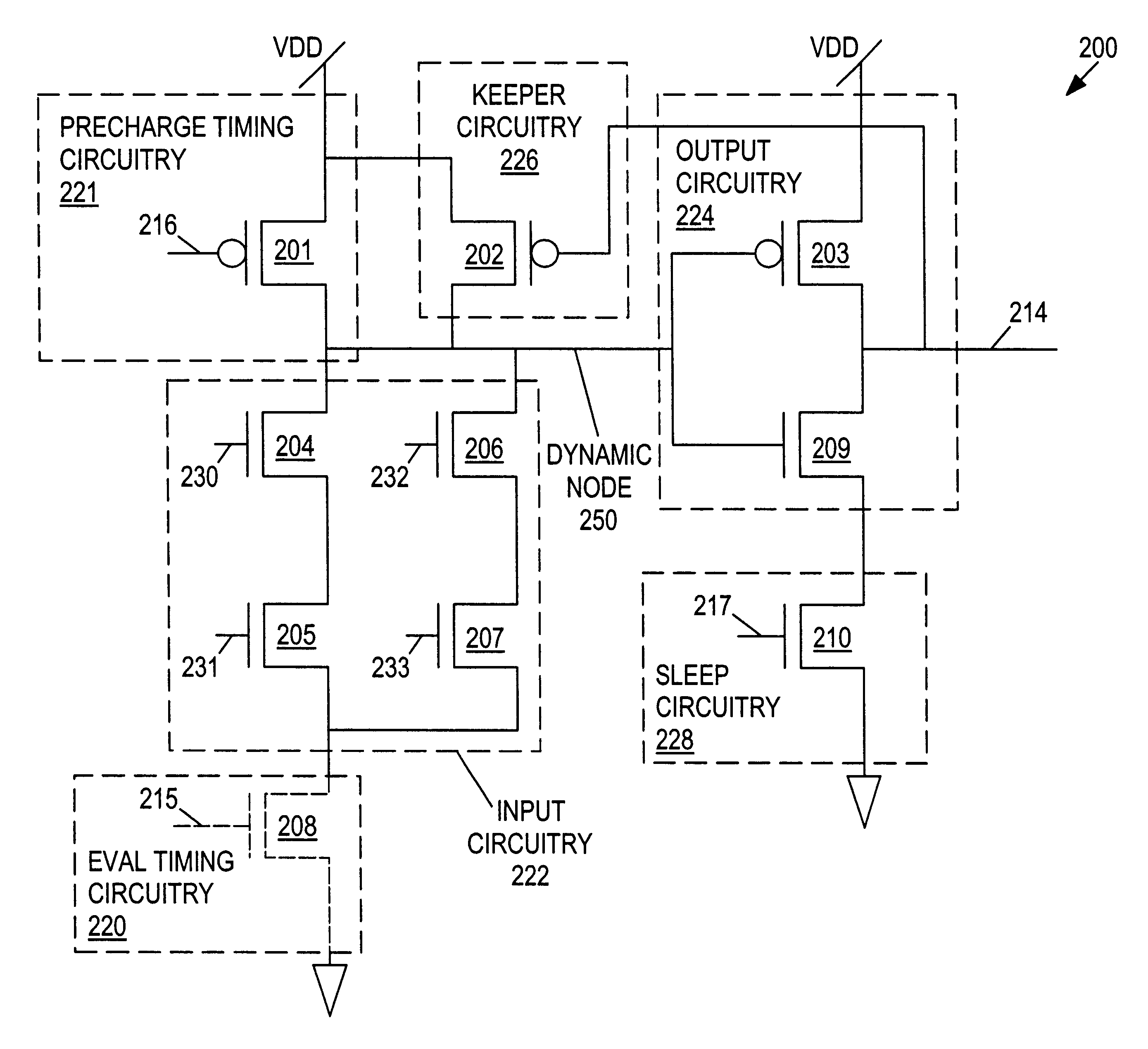 Low leakage sleep mode for dynamic circuits