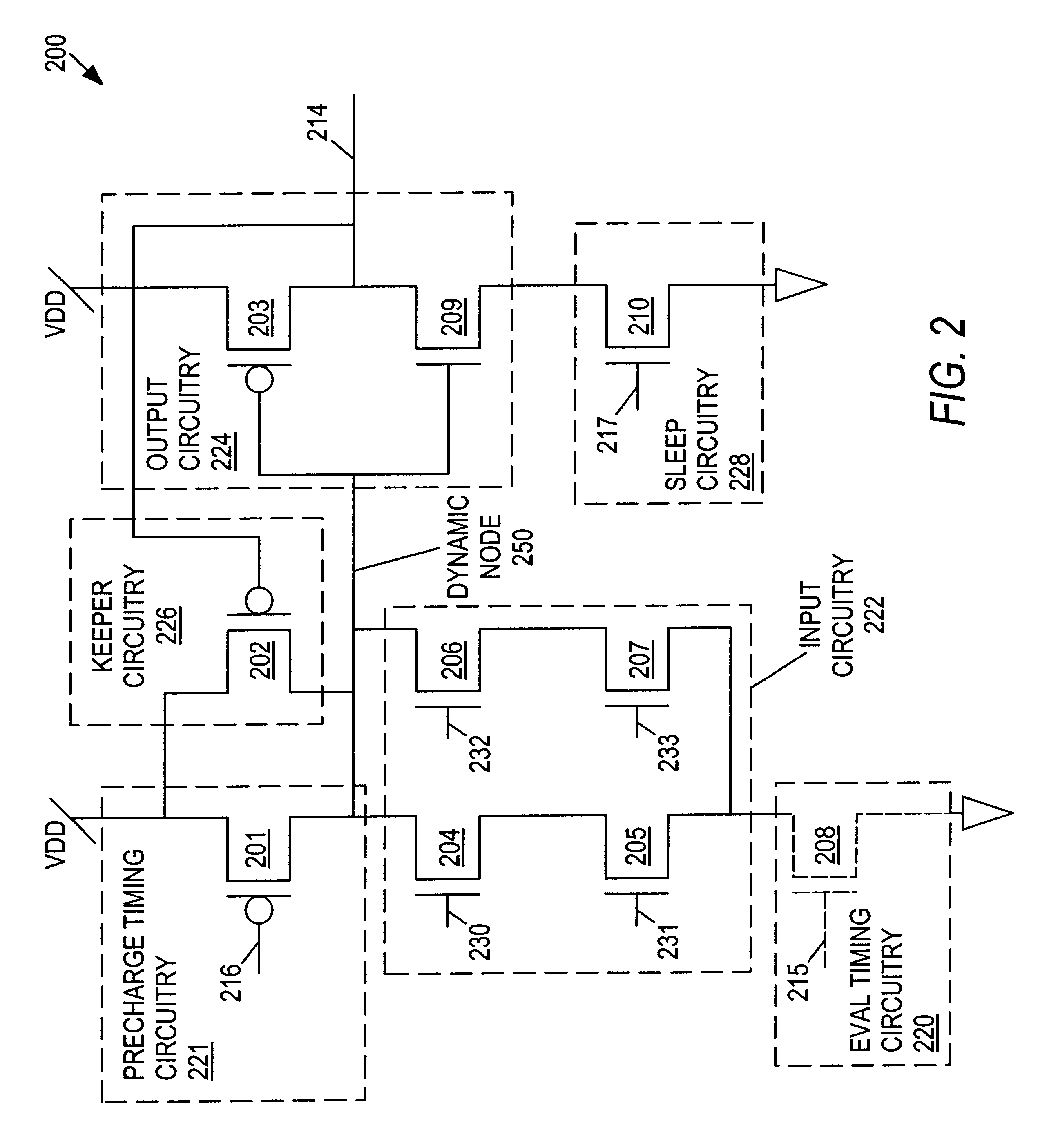 Low leakage sleep mode for dynamic circuits