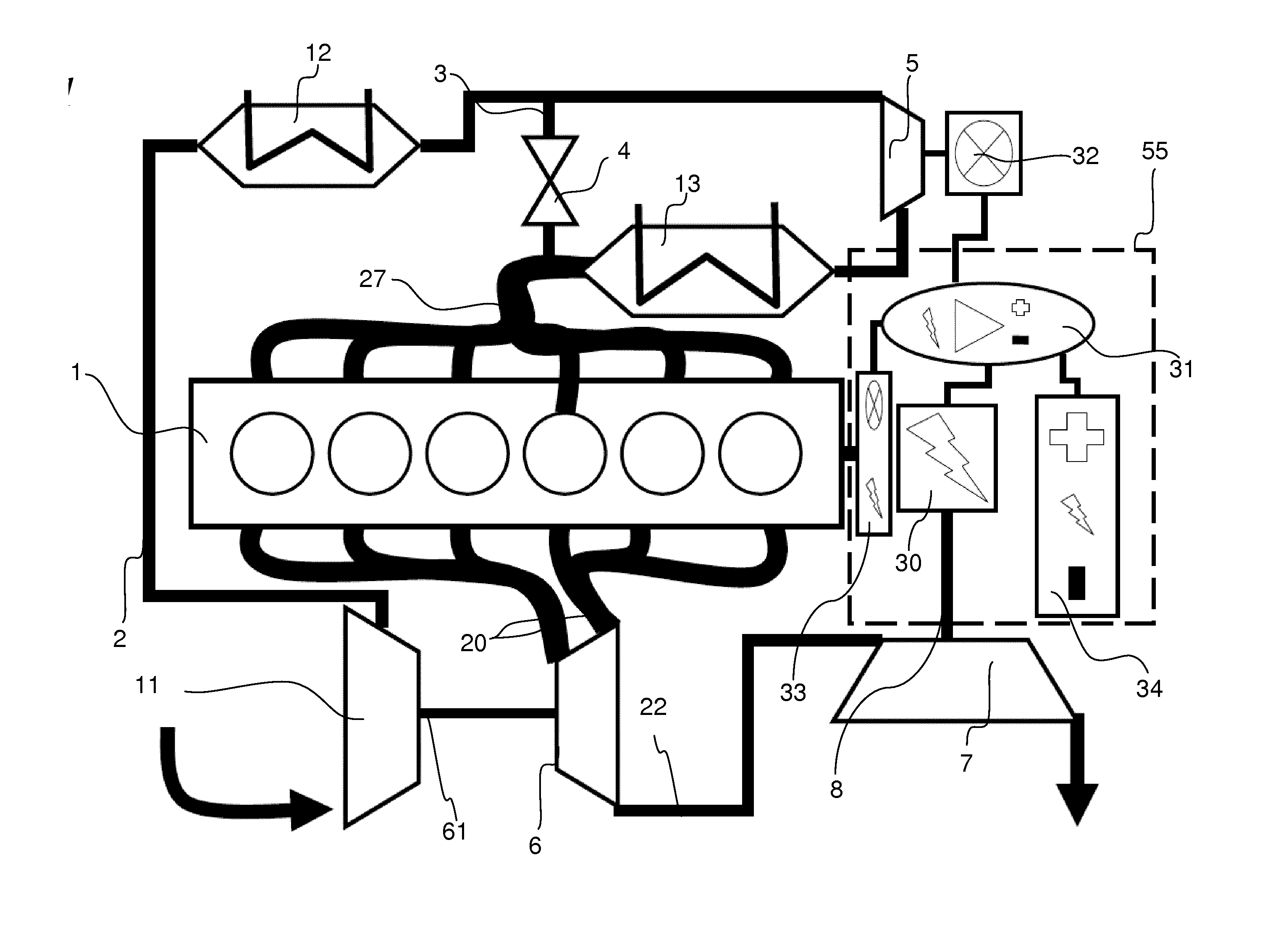 Supercharged turbocompound hybrid engine apparatus