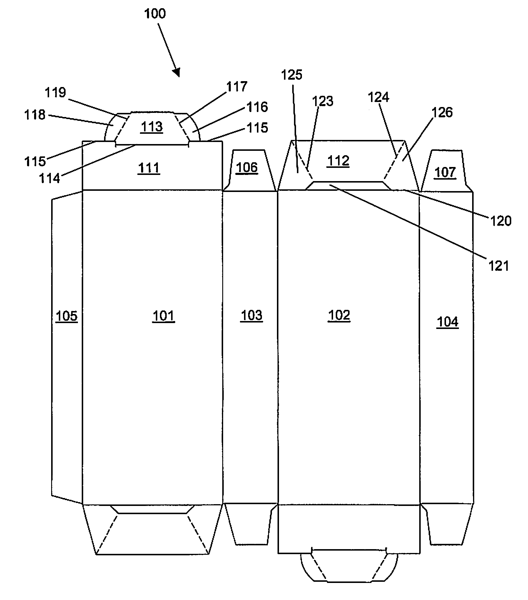 Reclosable folding box with tamper-evident closure without adhesive