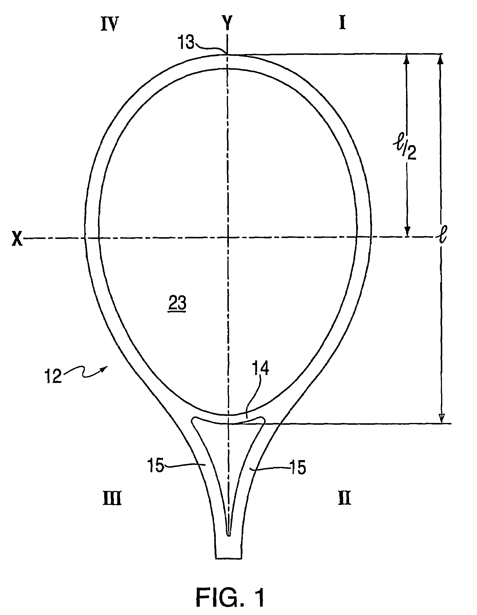 Sports racquet with frame openings