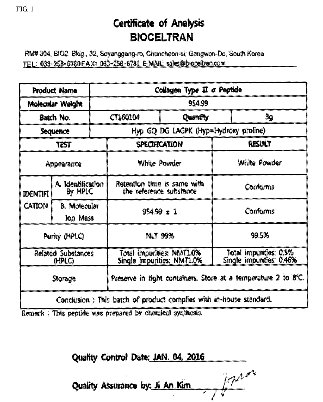 Chondrocyte extracellular matrix-derived peptide