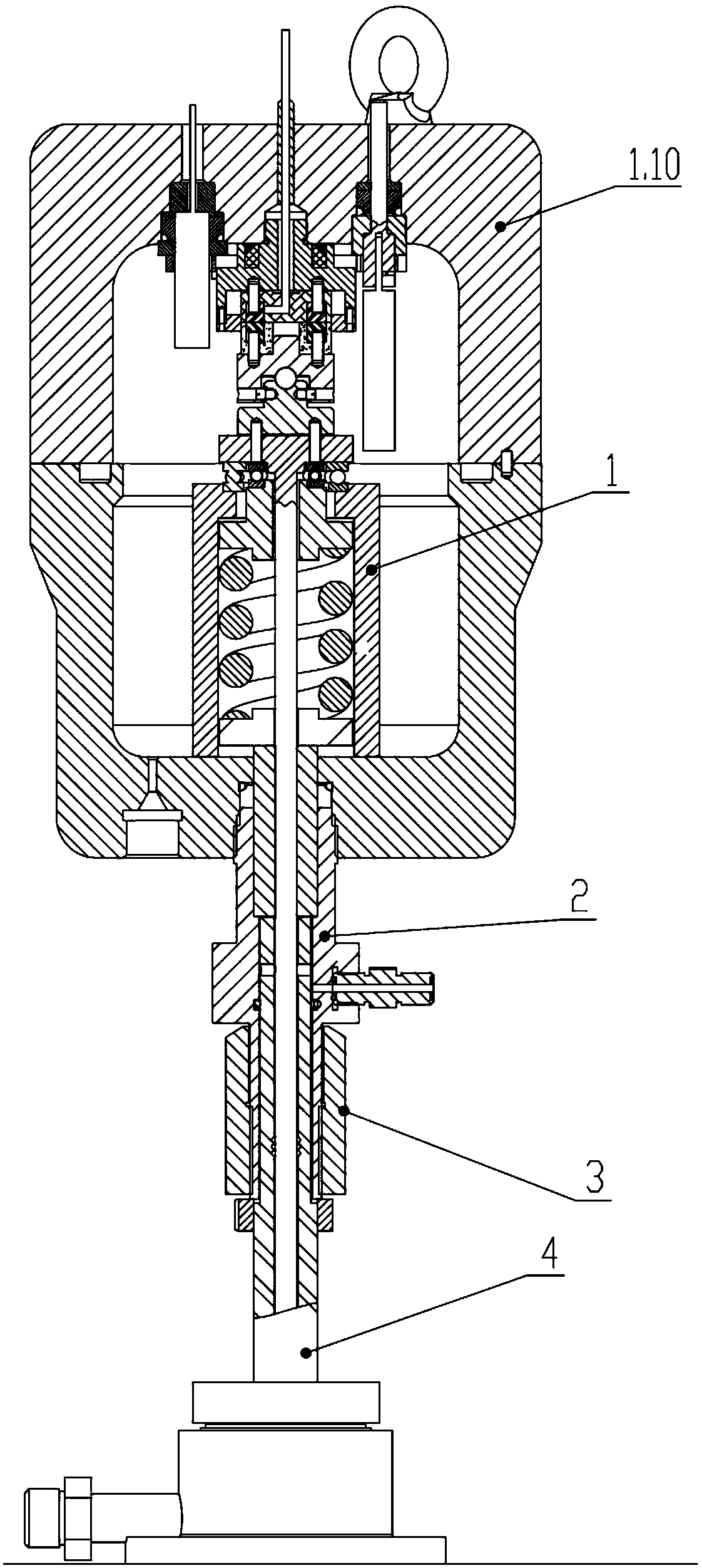 A loading and measuring device for a full-sea depth simulated friction and wear test bench