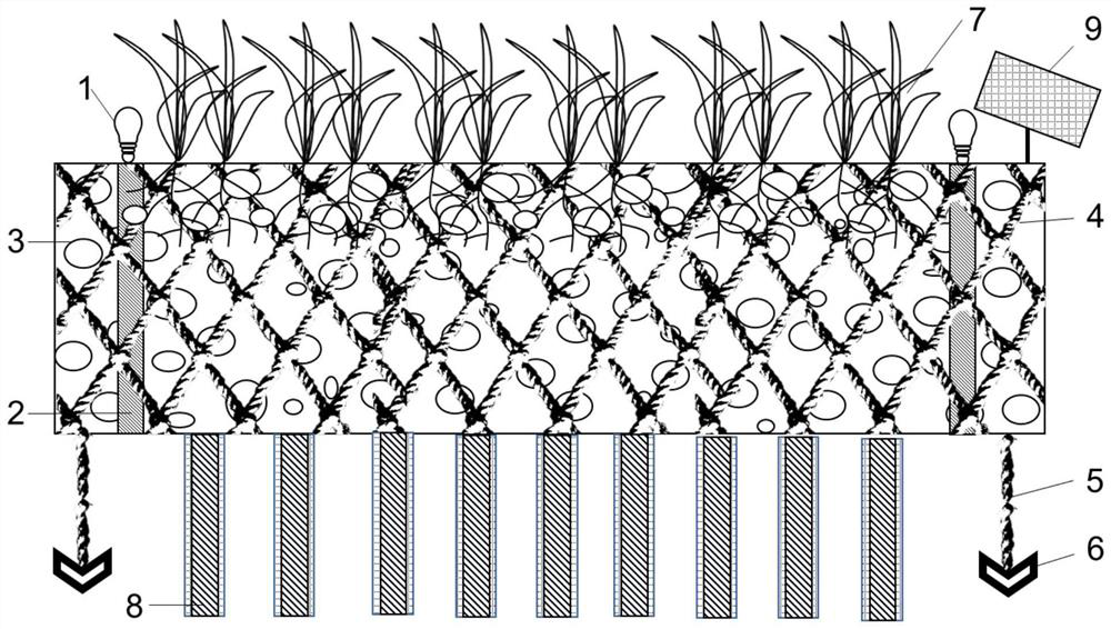 Biomass charcoal-based multifunctional floating wetland system