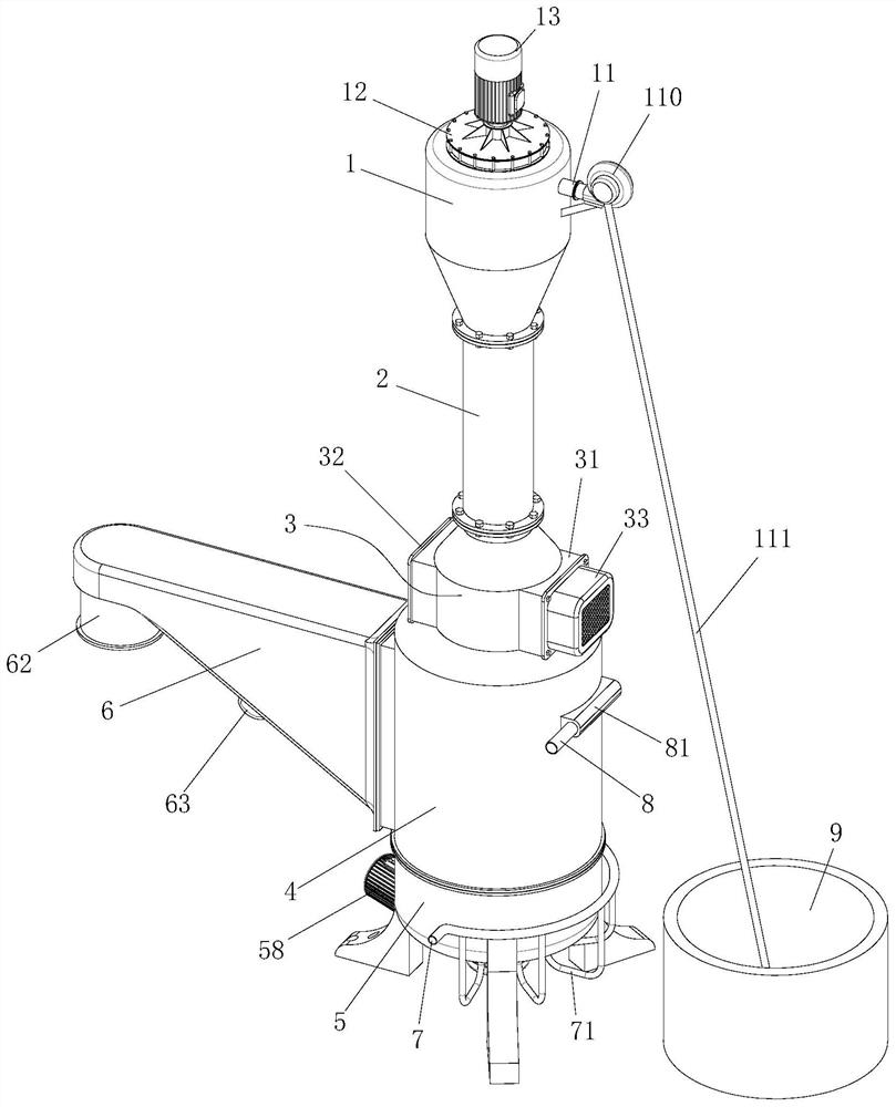 Superfine grinding tower-type integrated device for crayfish shells