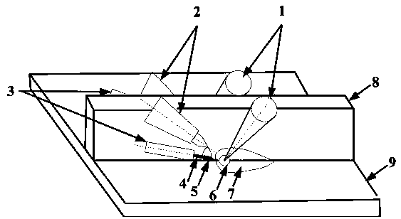 Double-side laser wire melting welding device and welding method for thin-plate T-shaped joint