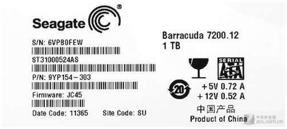 Magnetic hard disk sequence code identification method based on machine vision