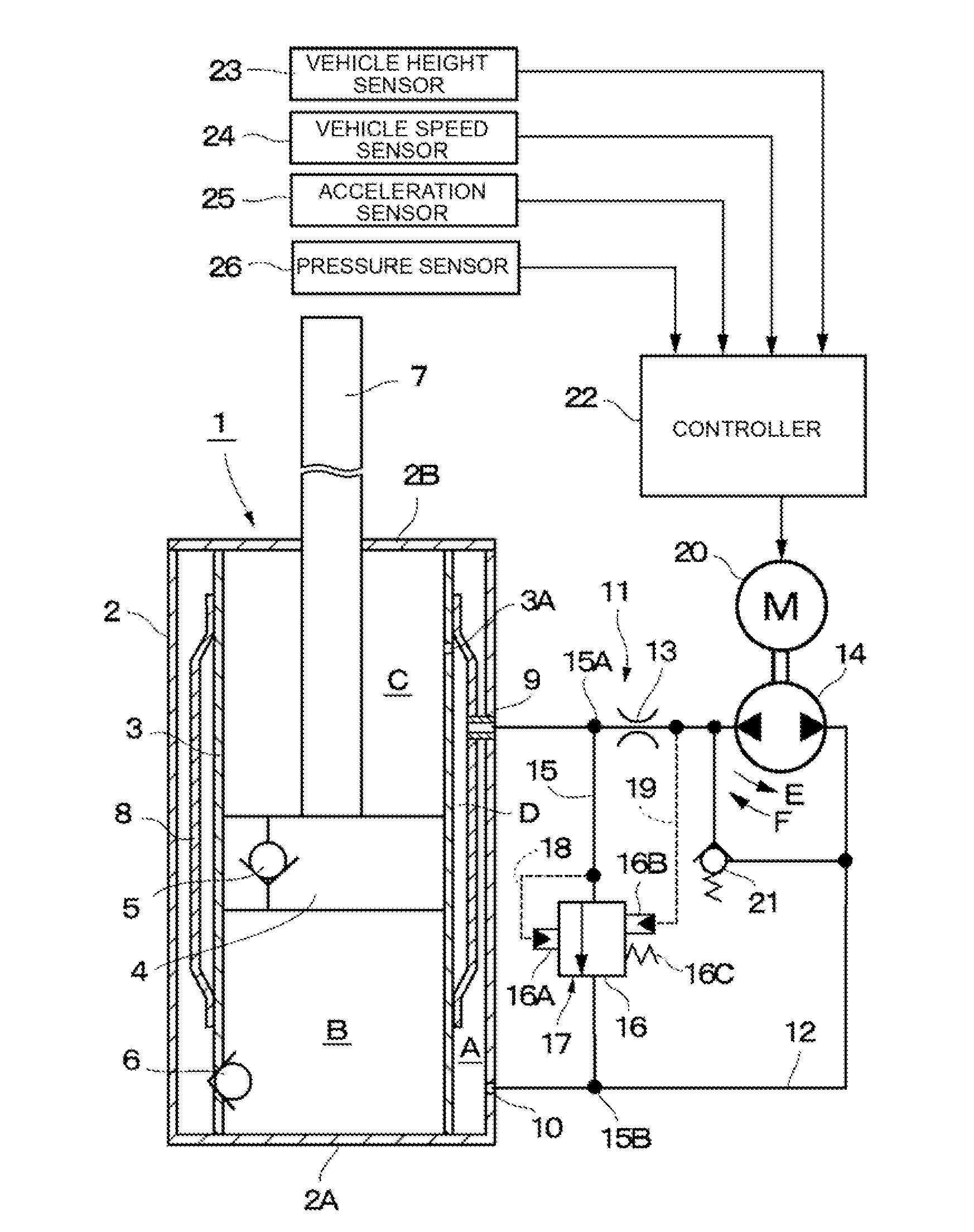 Shock absorber and suspension apparatus