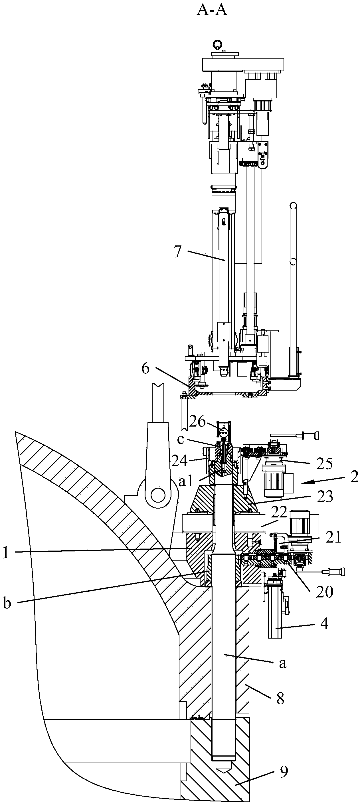 Entire bolt stretcher for nuclear reactor pressure vessels and operating process thereof