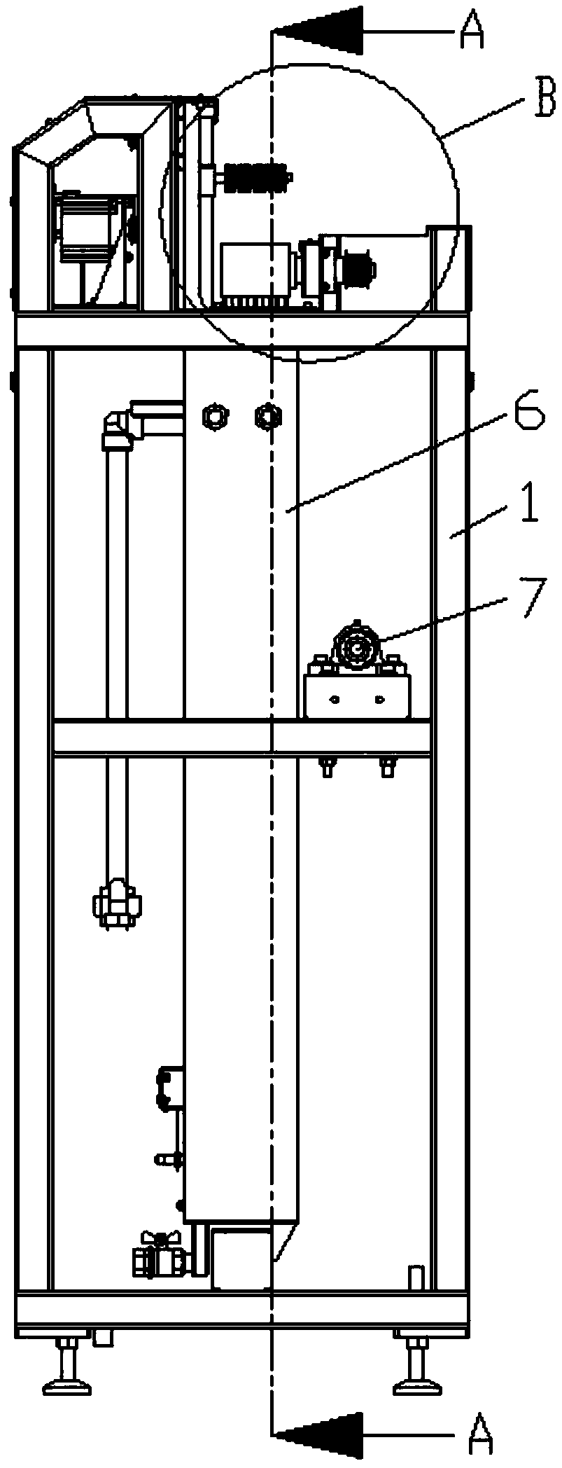 A hollow semi-permeable fiber membrane cleaning device