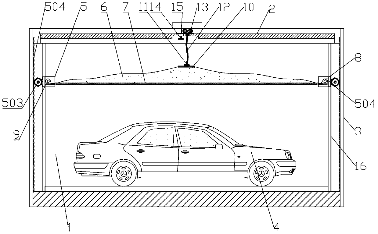 Car cover automatic protection device used for stereo garage