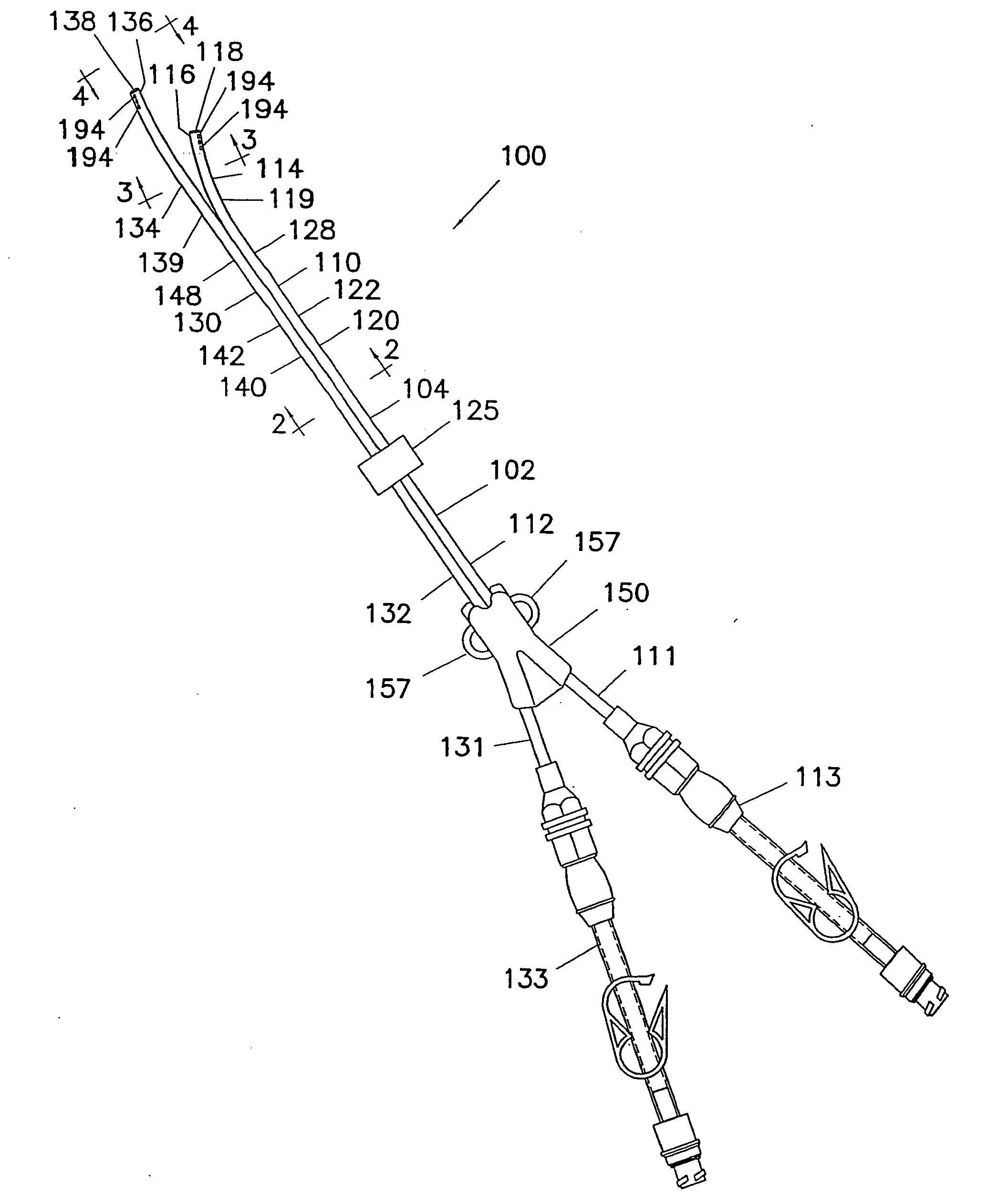 Splittable multiple catheter assembly