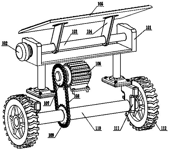 Automatic cleaning trolley for lawn garbage