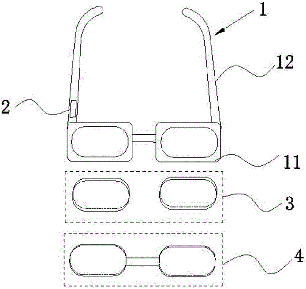 Transmissive glasses capable of adjusting contrast ratio of output image and method