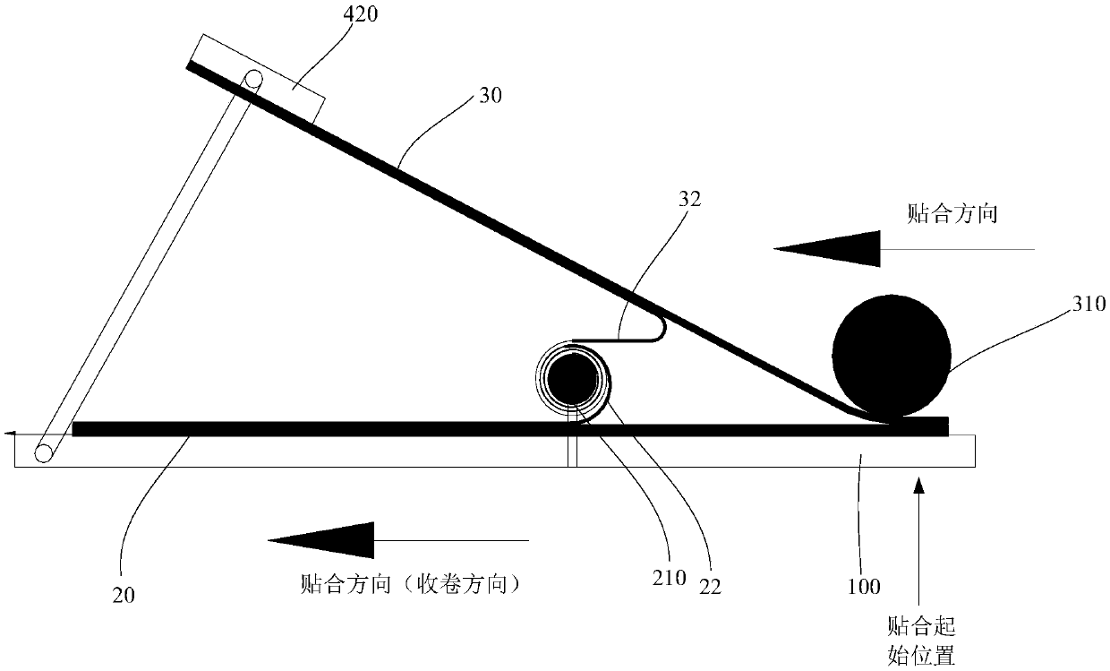 Diaphragm laminating device and method, display module and touch diaphragm