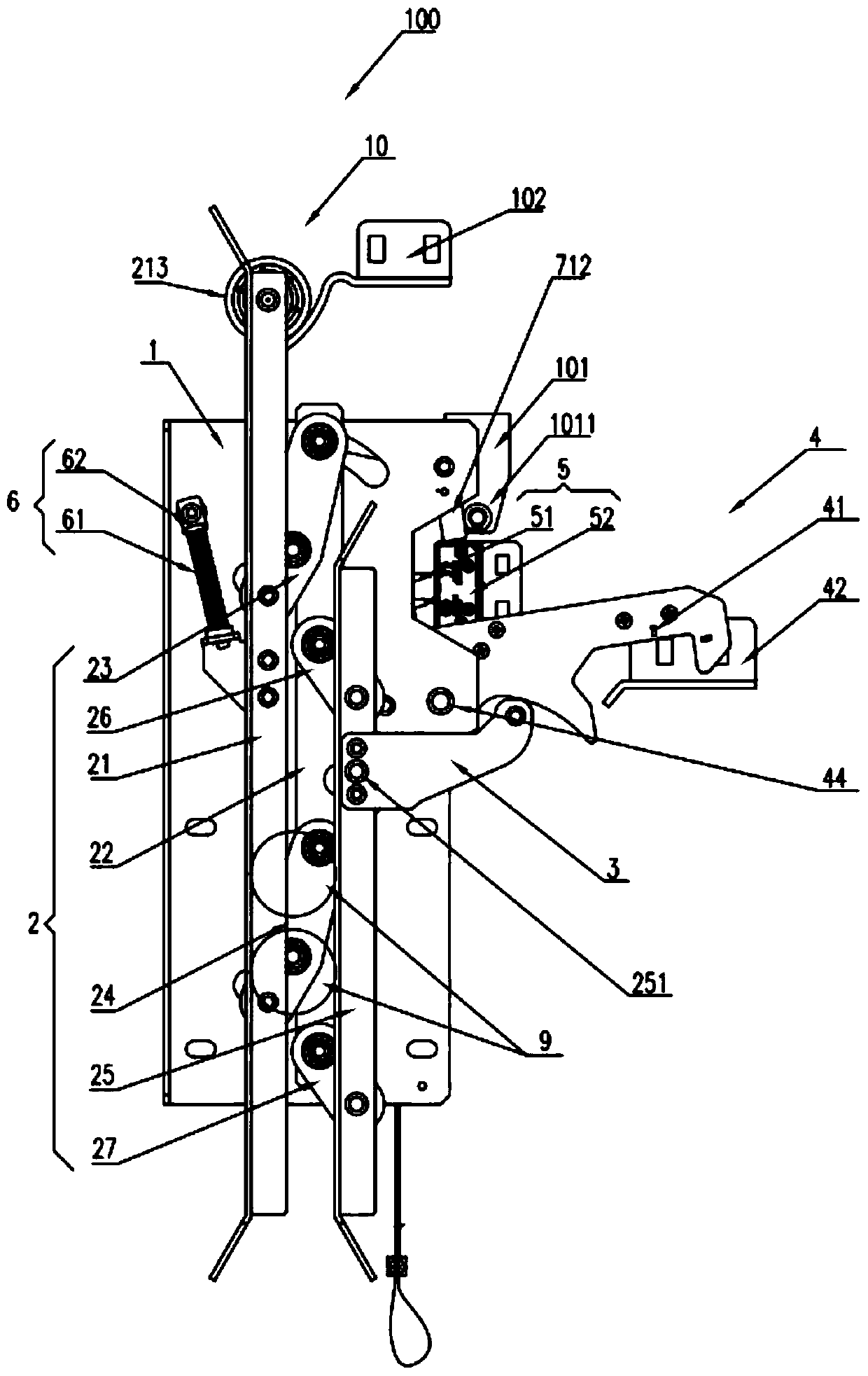 Asynchronous door knife assembly of elevator car door lock