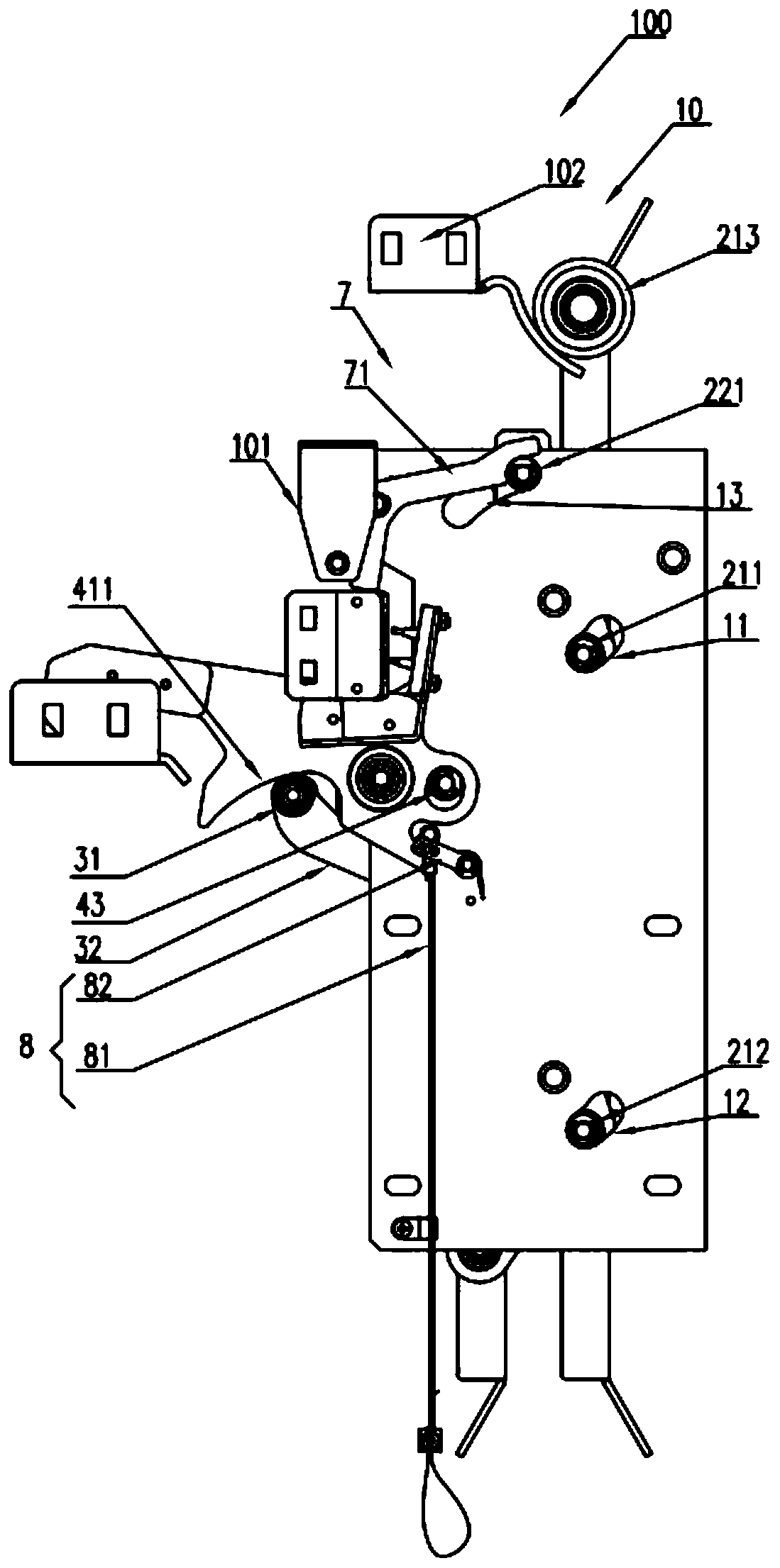 Asynchronous door knife assembly of elevator car door lock