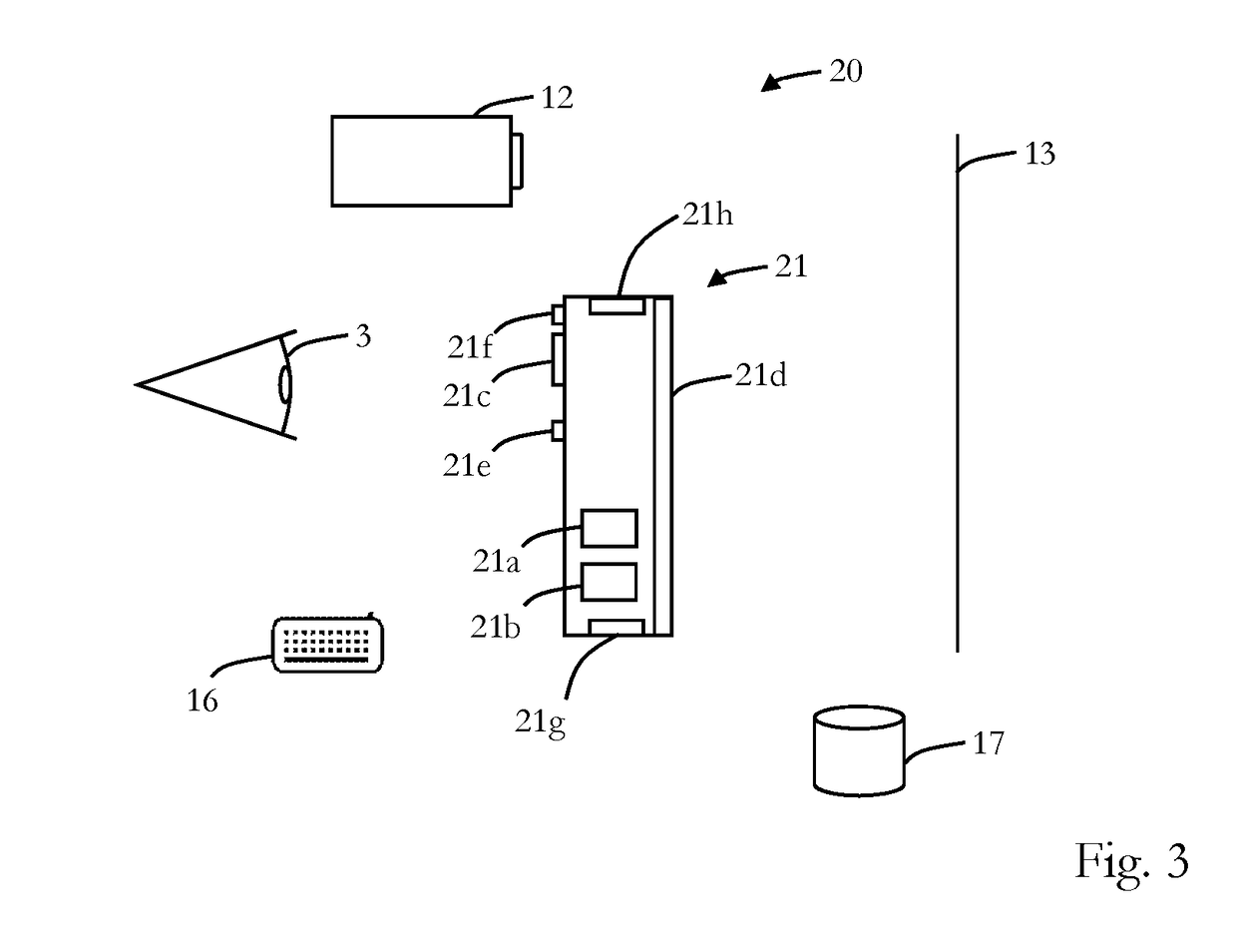 Main module, system and method for self-examination of a user's eye