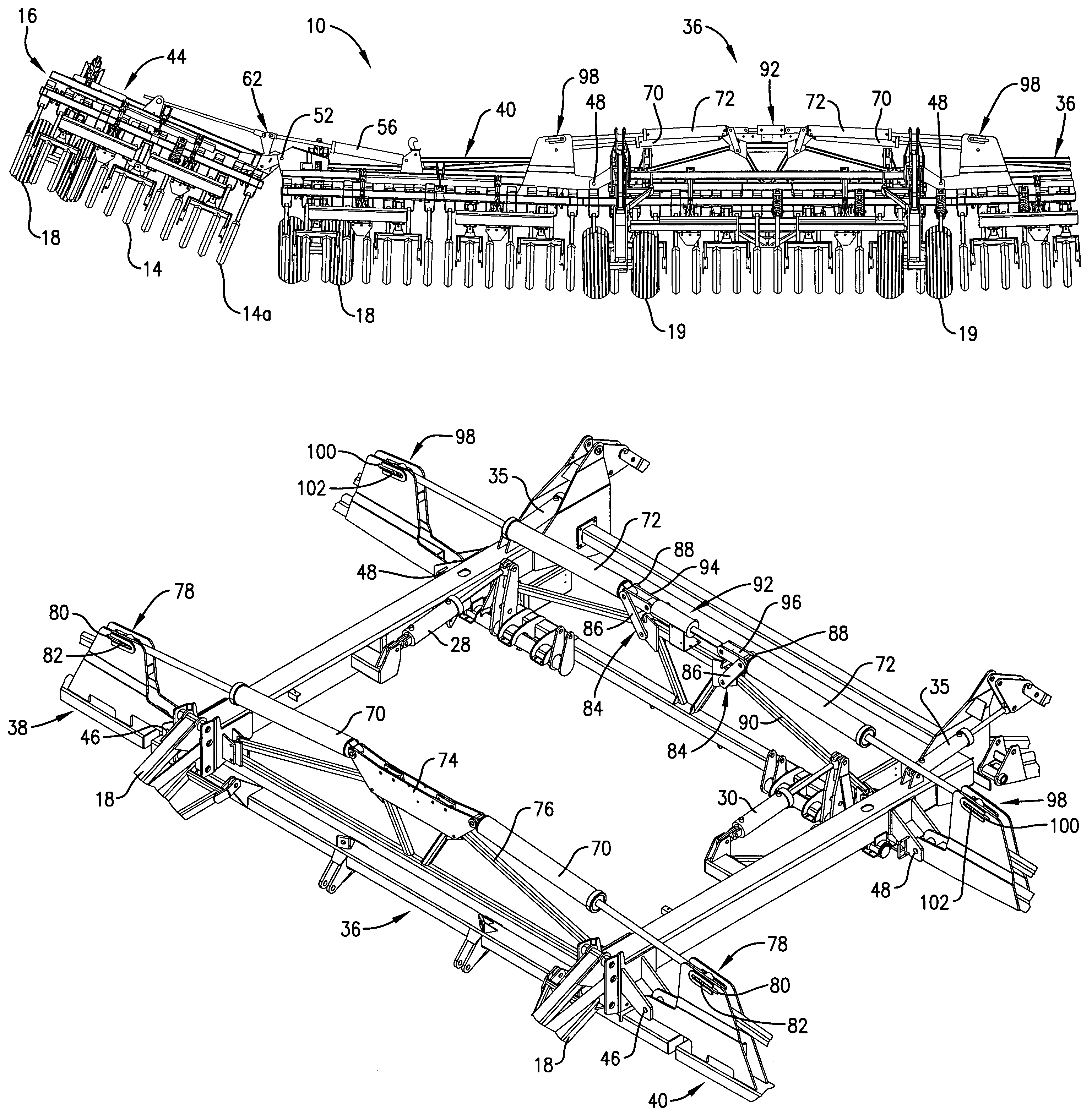 Hydraulic holding cylinder for wing lift mechanism