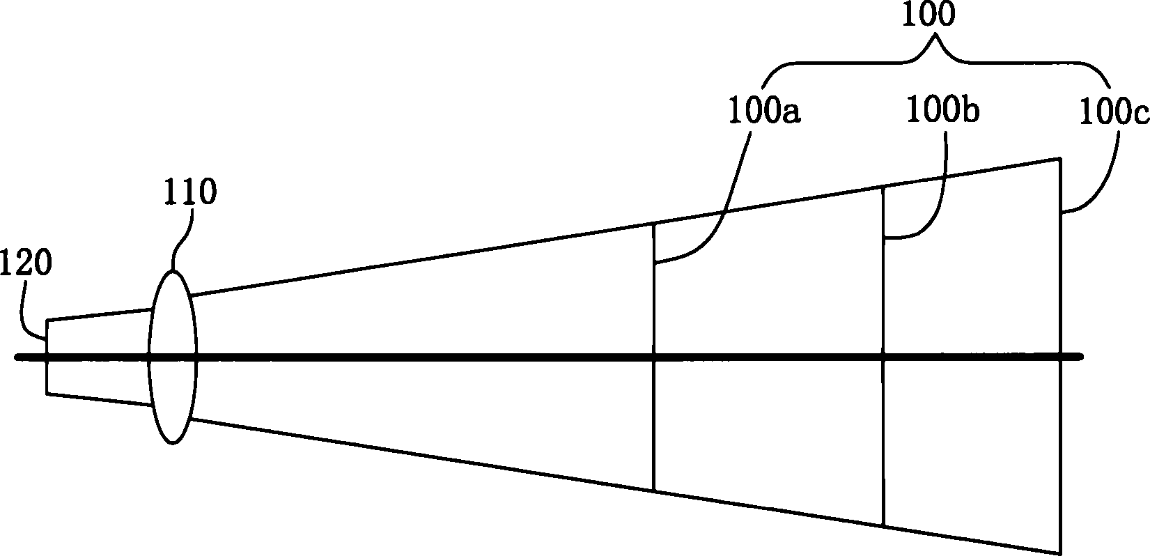 Optical system capable of shortening optical path and lens imaging quality detection system