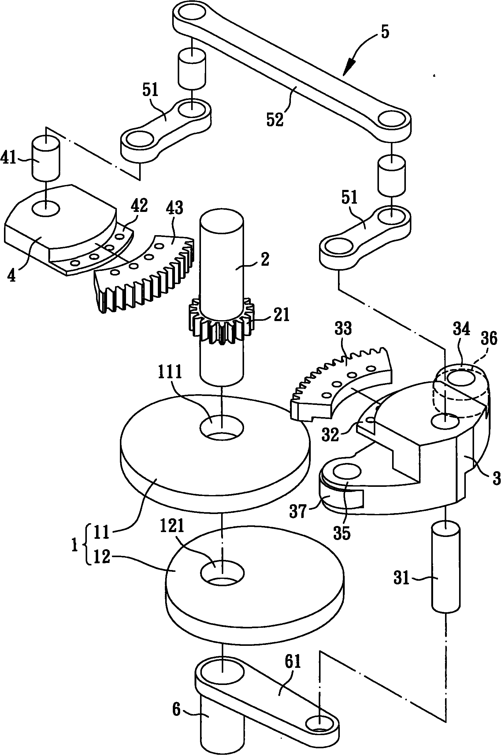 Transmission mechanism with intermittent output action