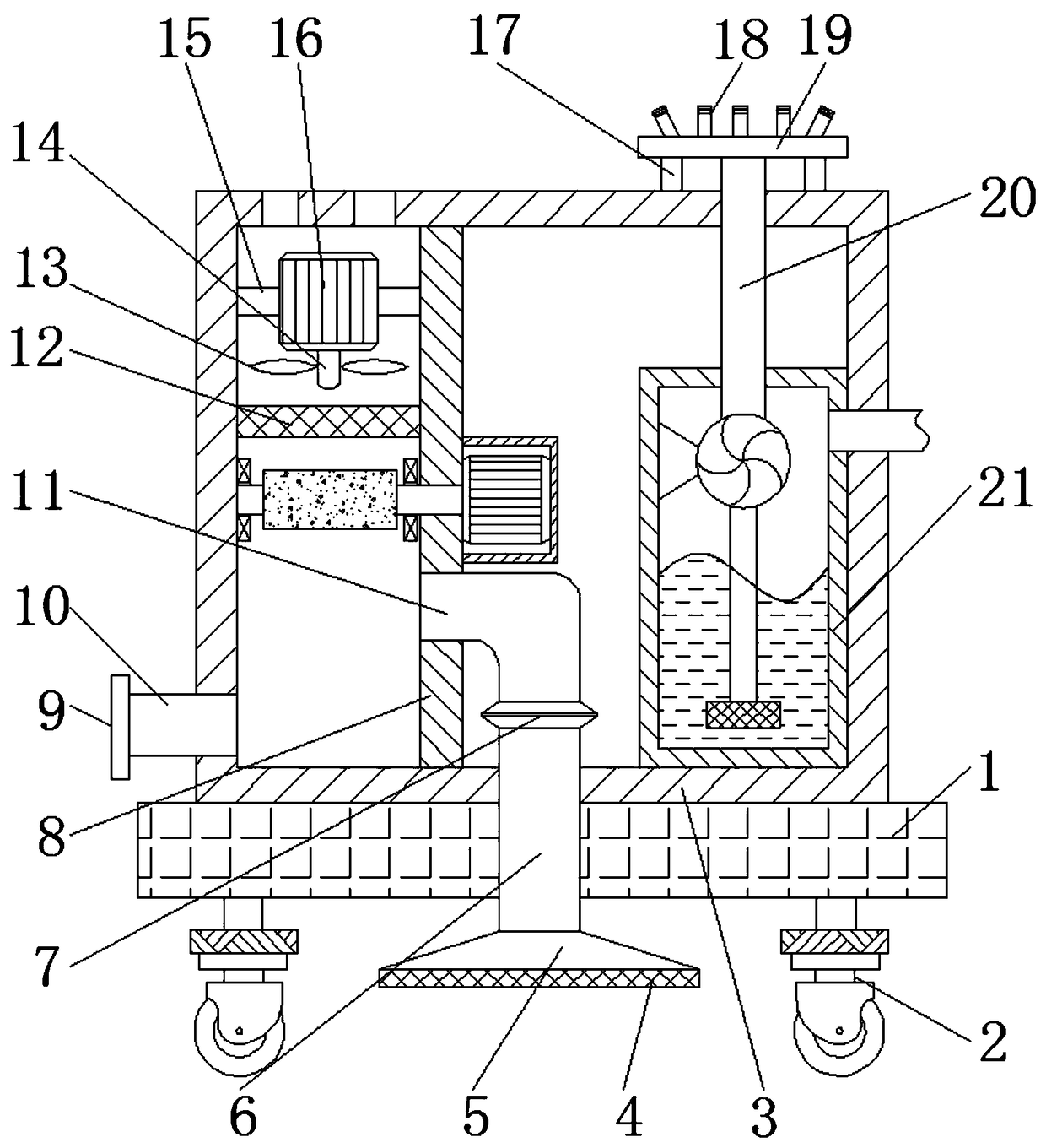 Environmentally-friendly dust removing apparatus for workshop production